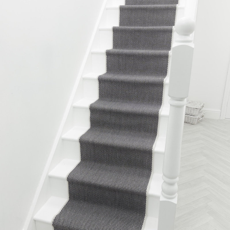 Stair Runner Solid Colour Flatweave Area Rug, Runner 60 x 450 cm
