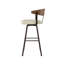 Tabouret de bar et de comptoir pivotant avec dossier en bois Amir-69850701-69850704-69850706