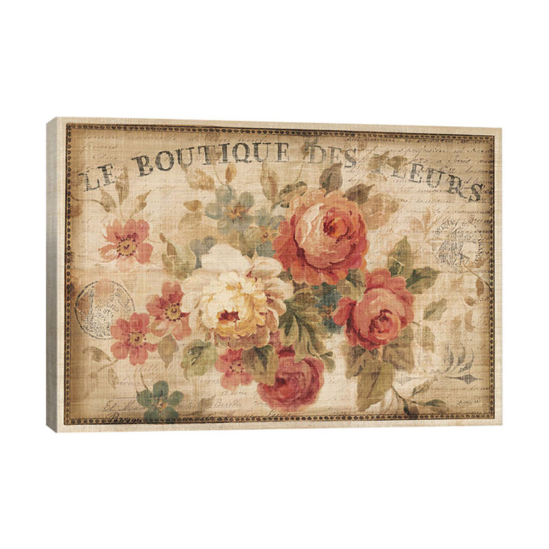 «Parisian Flowers» - Reproduction d'images à pièces multiples, Toile, H 12 po x l 18 po x P 1,5 po