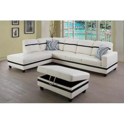 Canapé modulaire en cuir 3 pièces Pondella