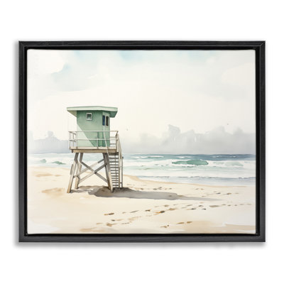  Summer Lifeguard Stand  Framed Floater Canvas Wall Art by Arlington Prints