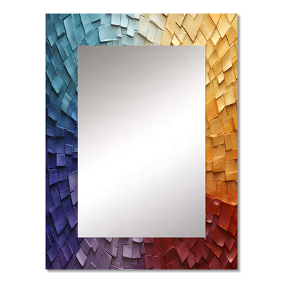 Minimalism Colors In Harmony IV - Rainbow Mirror, Traditional Unique Wall Mirror, Printed Metal Art