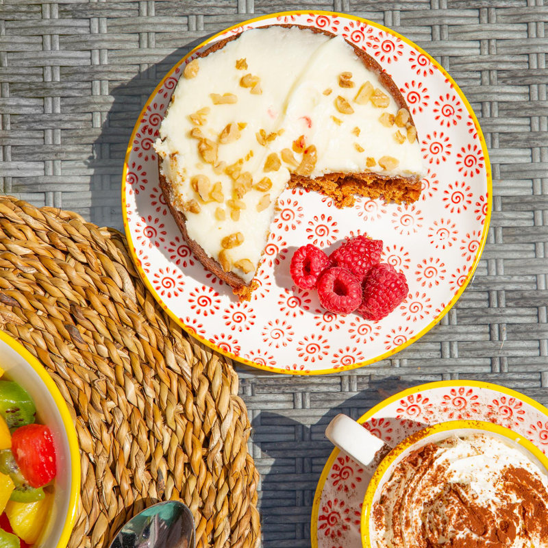 18cm Porcelain Appetiser Plate, Red