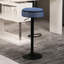 Tabouret de bar à hauteur réglable en lin bleu 2 - pivotant à 360 ° et rangement pour chaise de salle à manger