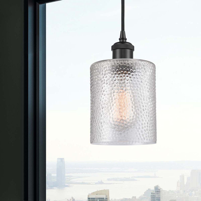 Leilani 1 - Light Single Pendant, Matte Black, 3.5 Watt Vintage LED Bulb, 3.75" H x 5" W x 5" D