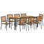 9 Piece Garden Dining Set Black Poly