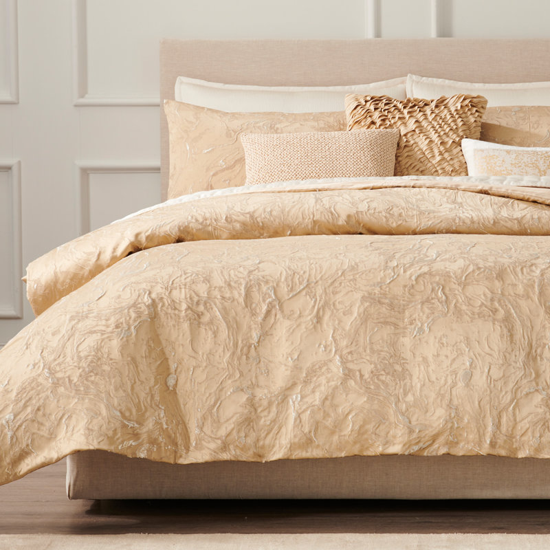 Liquid Marble Pillow Sham, King, Gray