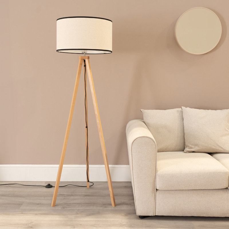 Carrizal 148cm Tripod Floor Lamp, No, Natural/Black