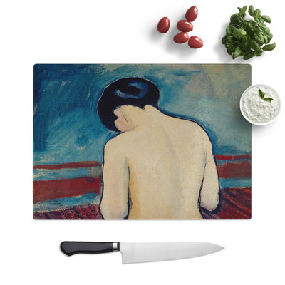 Sitting Nude by August Macke Chopping Board