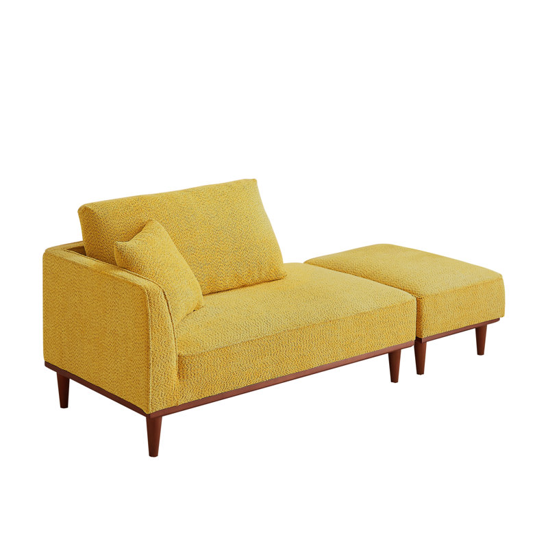 Chaise longue et tabouret rembourrés Finken, Jaune
