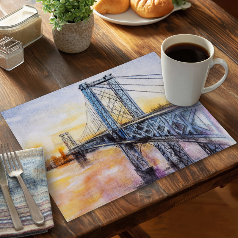 Napperon abstrait Brooklyn Bridge - Polyester