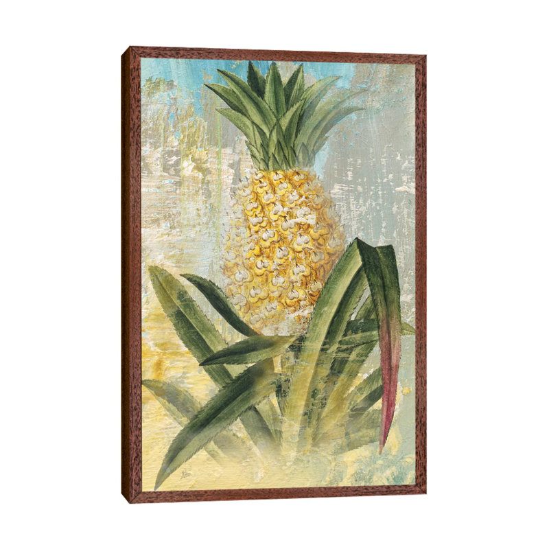 Botanical Pineapple 1 Piece Painting on Canvas, 66.04 cm H x 45.72 cm W, Classic Wood Framed Canvas