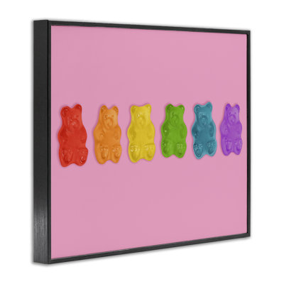 Giclée arc-en-ciel sur giclée encadrée rose, design par Lish Creative