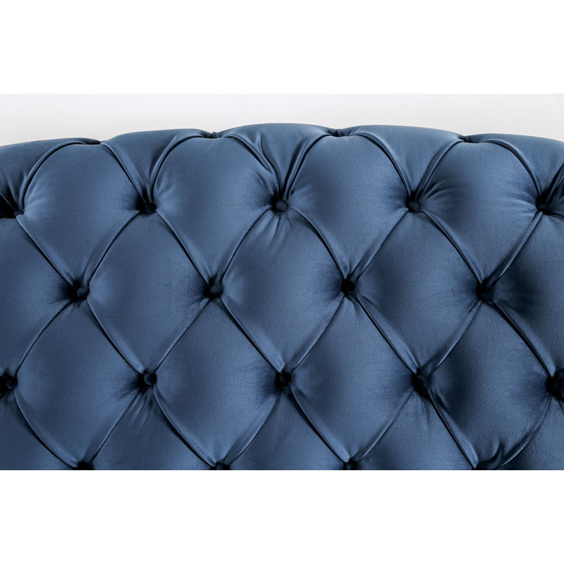 91.4" W Transitional Sofa, Blue