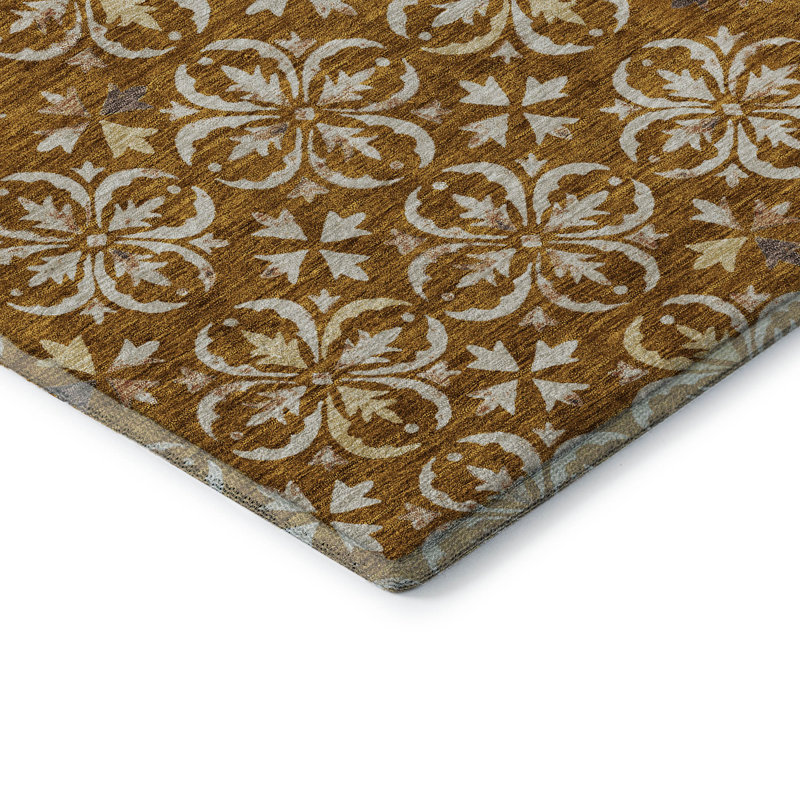 Tapis paprika de qualité supérieure lavable à la machine Prisco, Rectangle 2 pi 6 po x 3 pi 10 po