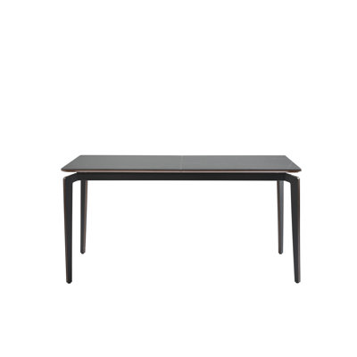 Arguello Contemporary Extendable Rectangular Dining Table With Sintered Stone And Wood Table Top - Seats Up To 6