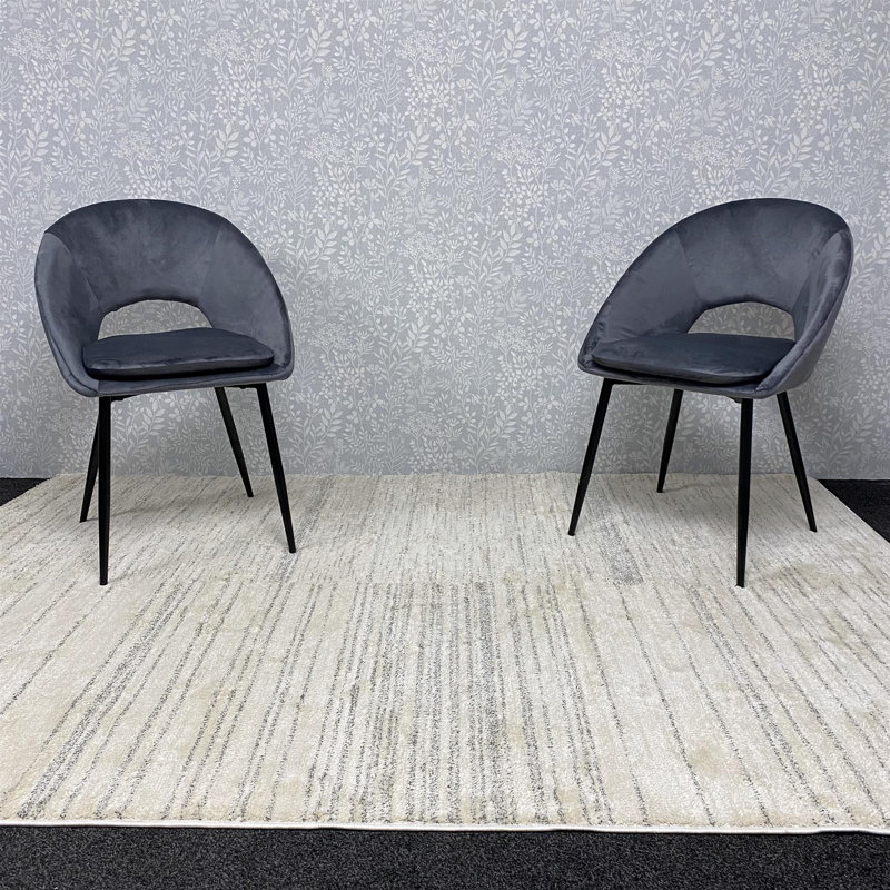 45cm H Metal Stacking Side Chair in Grey, 2