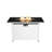50,000 43" Rectangular Fire Pit With Smoked Glass - Stainless Steel White Outdoor Enjoyment Spot Hidden Propane Tank Compartment Metal Frame & 50000 All Heating