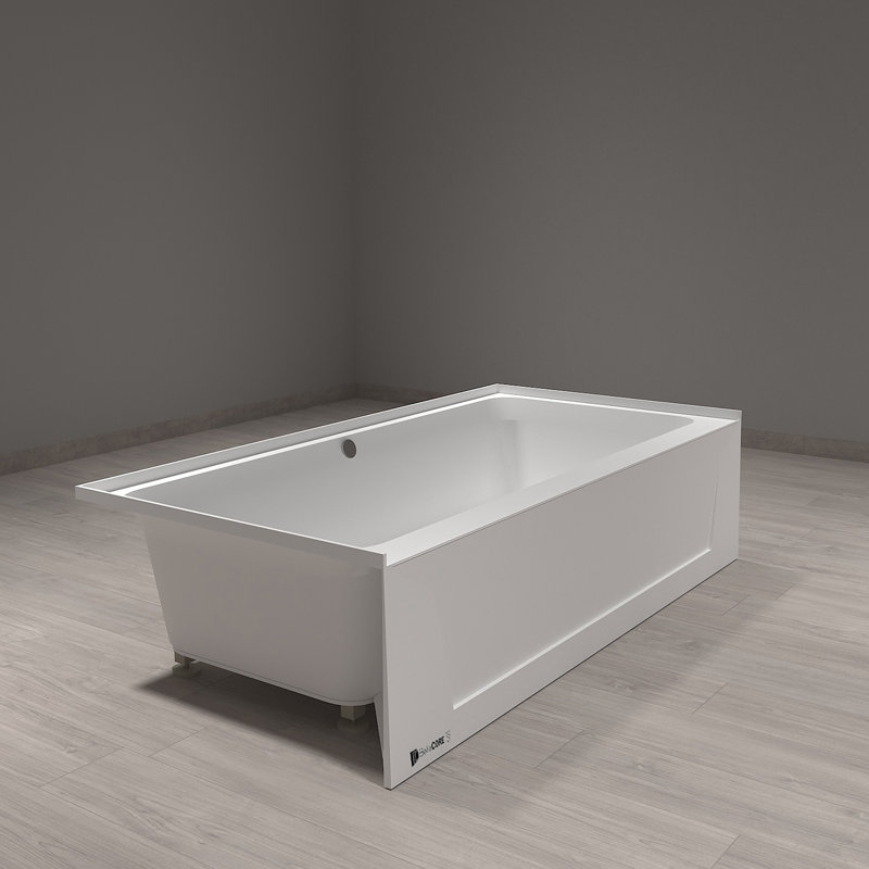 30x60 - Center Drain - Acrylic Alcove Tub - With Overflow And Adjustable Feet