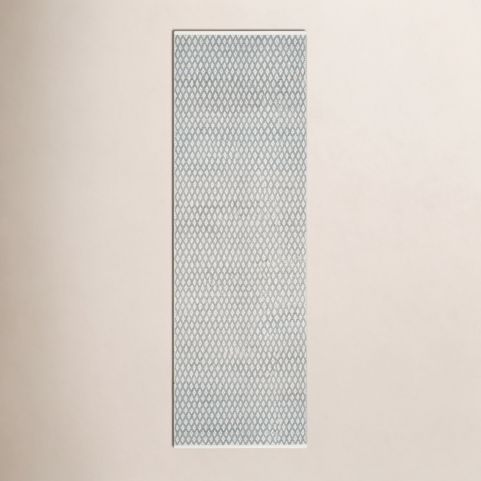 Evansdale Gray Hand-Woven Geometric Cotton Rug, Runner 2'3" x 9'