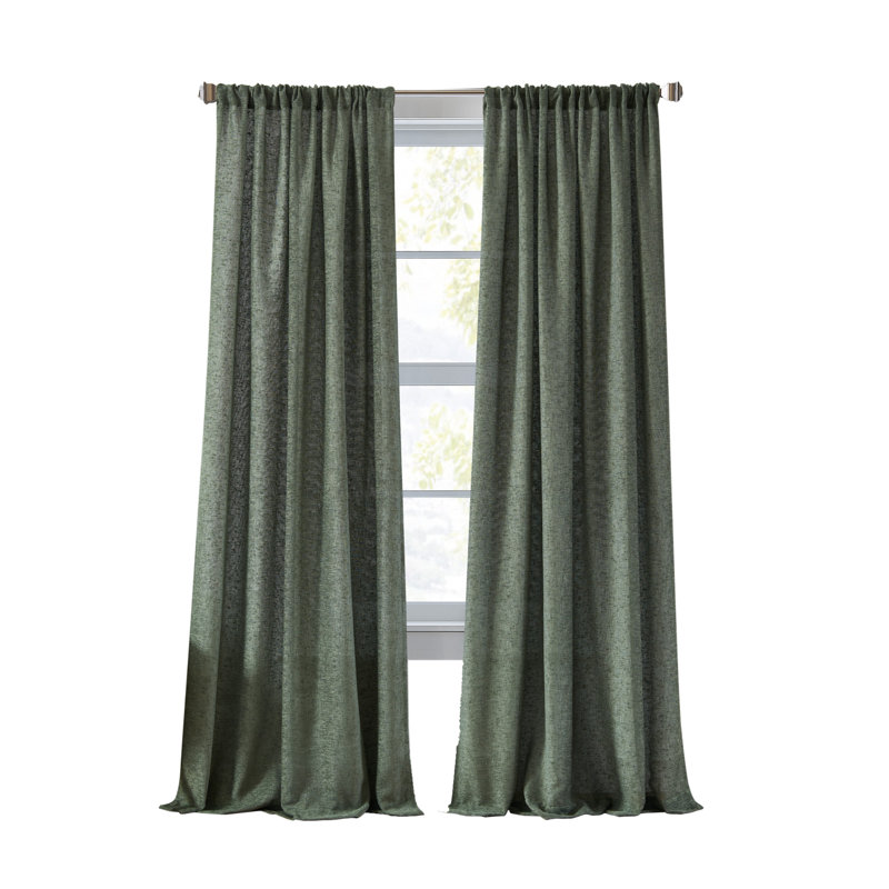 Paire de rideaux obscurcissant DCLY Boucle Chenille Olive, 50 po x 96 po