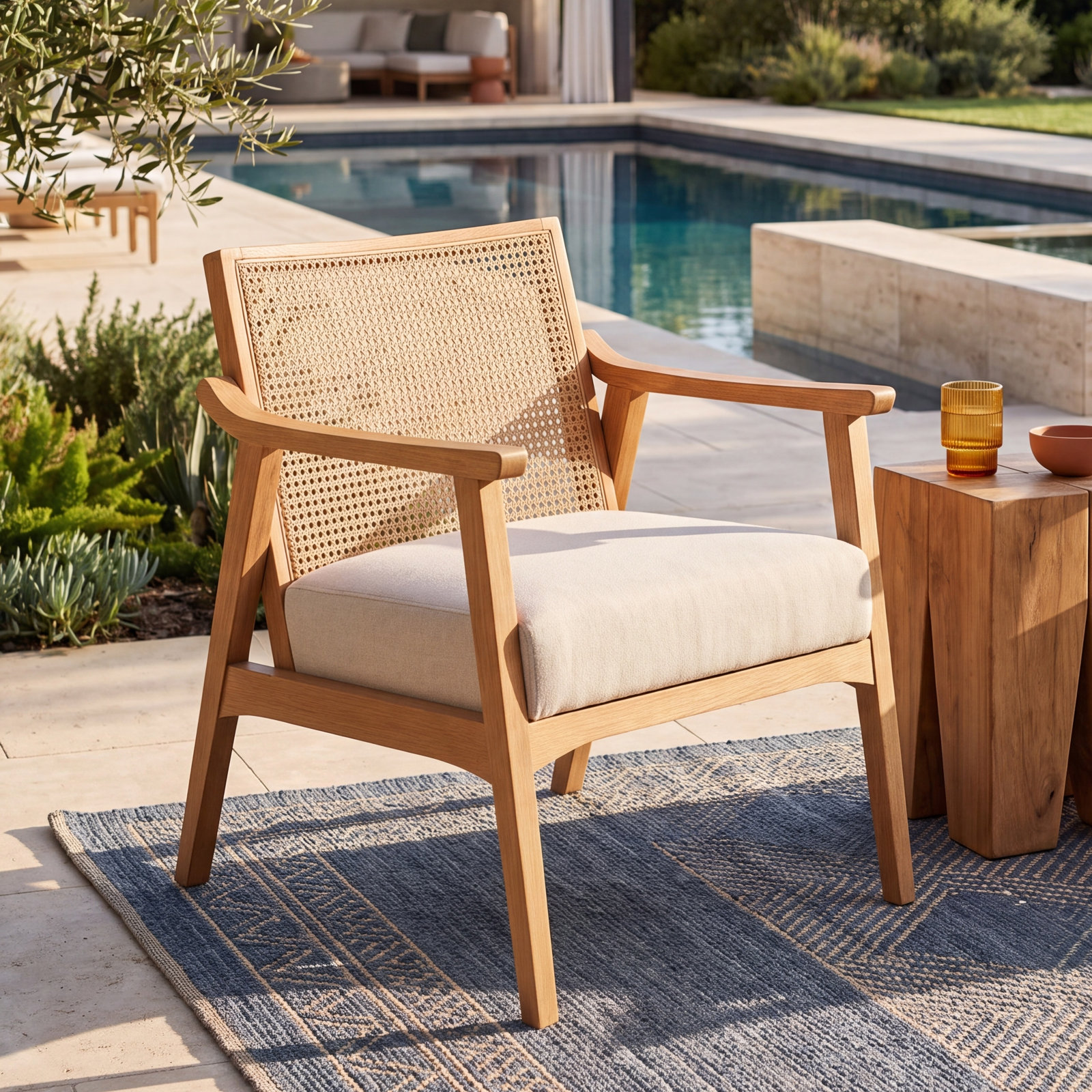 Lavanda Oak Patio Lounge Chair