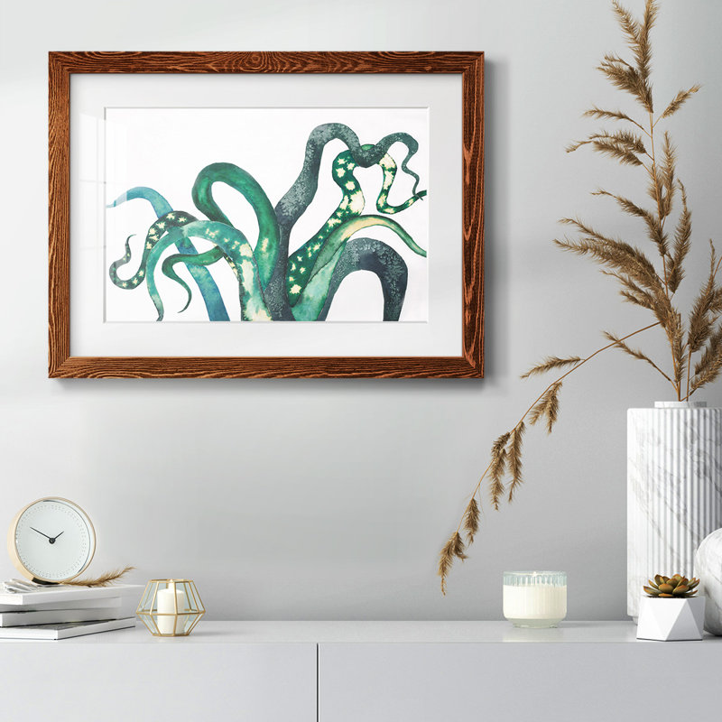 Pattes de pieuvre - Encadré sous verre acrylique, grand tableau pour salon, Érable, H 14 po x l 20 po