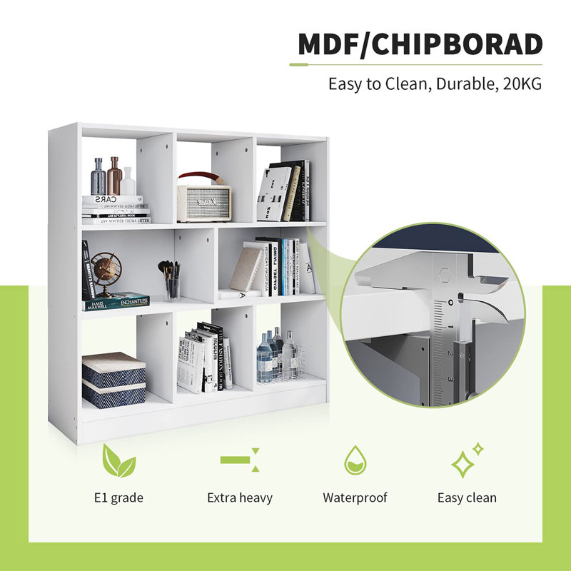 100cm H x 100cm W Cube Bookcase, White