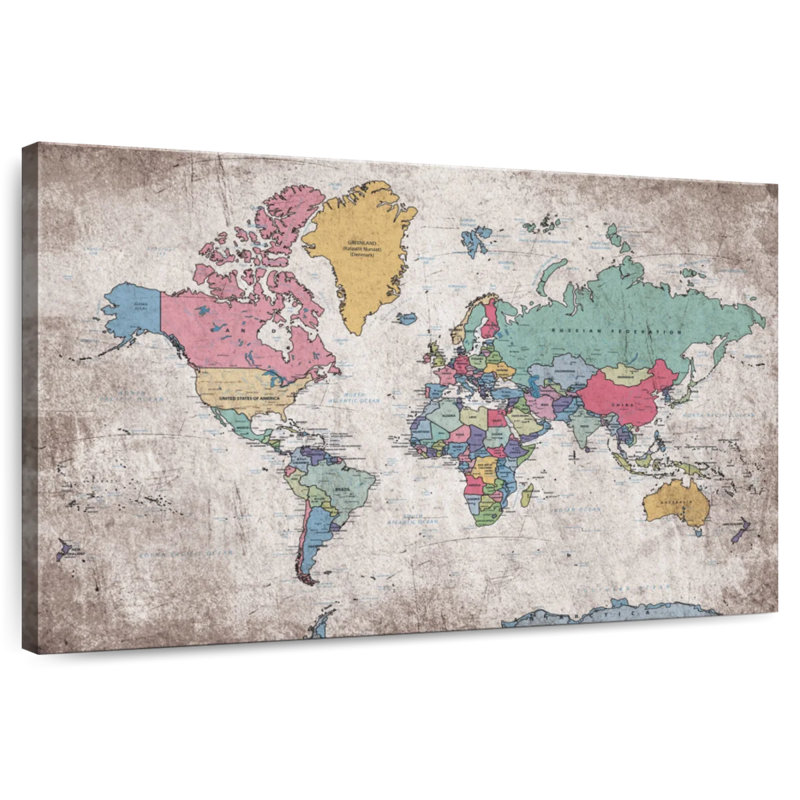 Carte du monde Keiri III, H 26 po x l 39 po