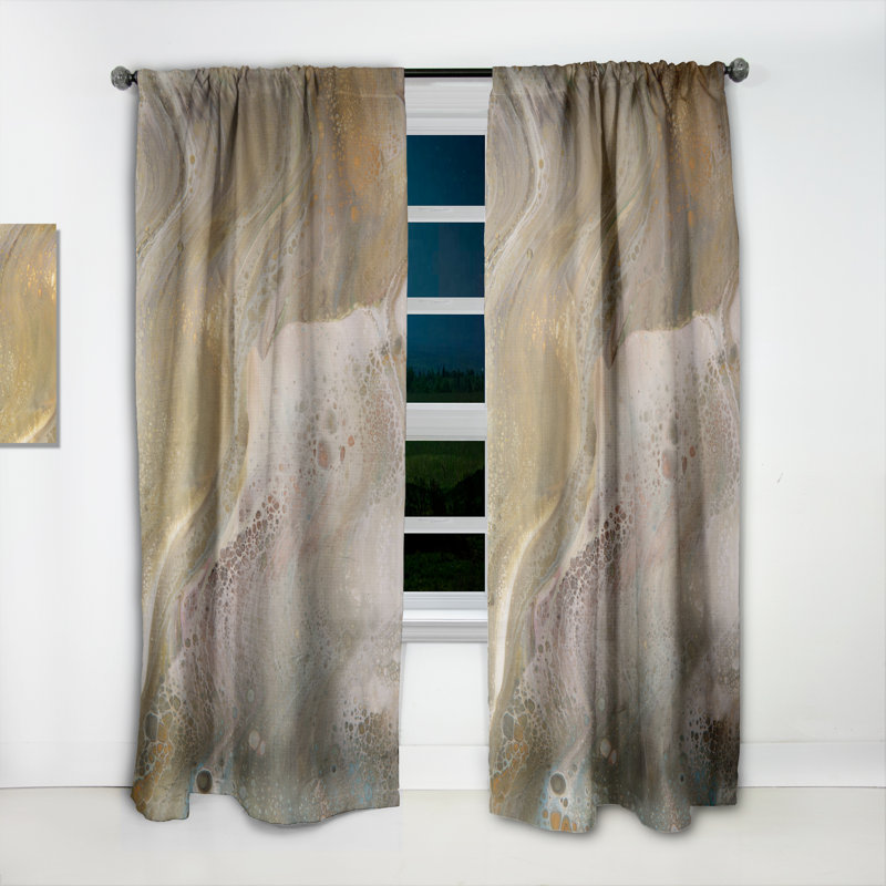 Panneau de rideau simple semi-diaphane avec passe-tringle Marble Waves, L 52 po x L 63 po