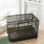 Cage pour chien 48 po en métal robuste avec roues verrouillables, porte double et plateau amovible, gris