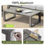 Ensemble de conversation d'extérieur en aluminium peint à la main 4 pièces avec chaises pivotantes, causeuse, coussins gris et table basse Adden-122879142-122881284