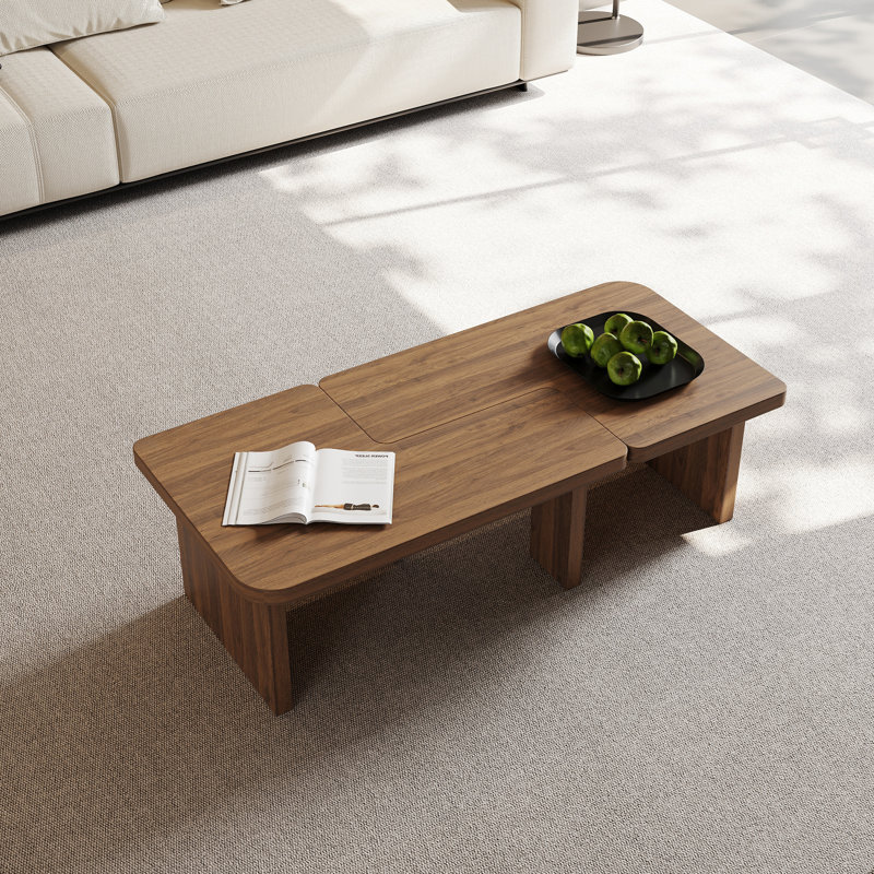 Wooden Modular Small Modern Coffee Table, Brown