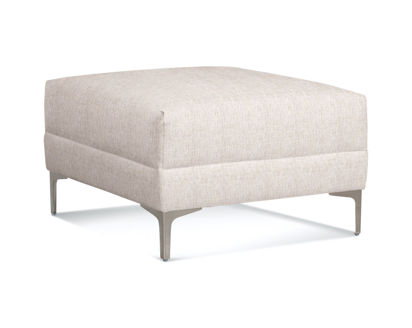 Alexa Upholstered Ottoman, White Sugar Performance Polypropylene/Olefin