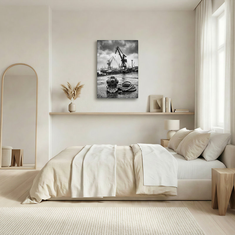 Ensemble de 1 tableau sur toile représentant un port industriel, 24"H x 18"W, Wrapped Canvas