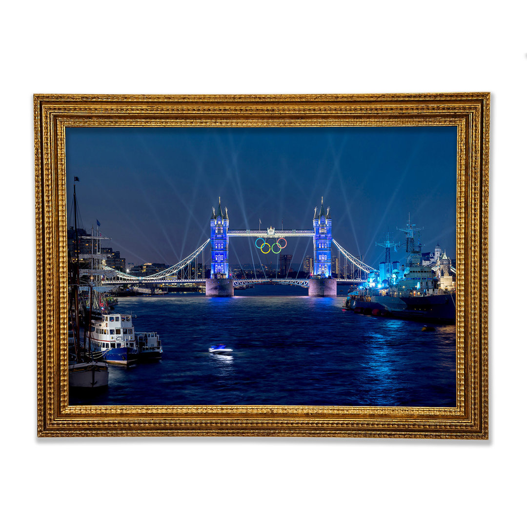 Tower Bridge Olympic Lighting London - Einzelne Bilderrahmen Kunstdrucke