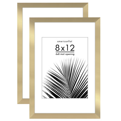 Americanflat Picture Frame - Set of 2 - Frame with Mat - Polished Plexiglass