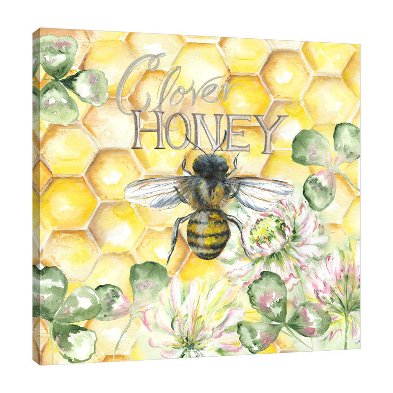«Honey Bee: Clover Honey», toile tendue par August Grove®, H 48 po x l 48 po x P 1,5 po