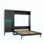 Lit escamotable avec armoire latérale réversible de gauche à droite, lumières DEL, tiroirs et armoires à tablettes de rangement multiples-1598173442