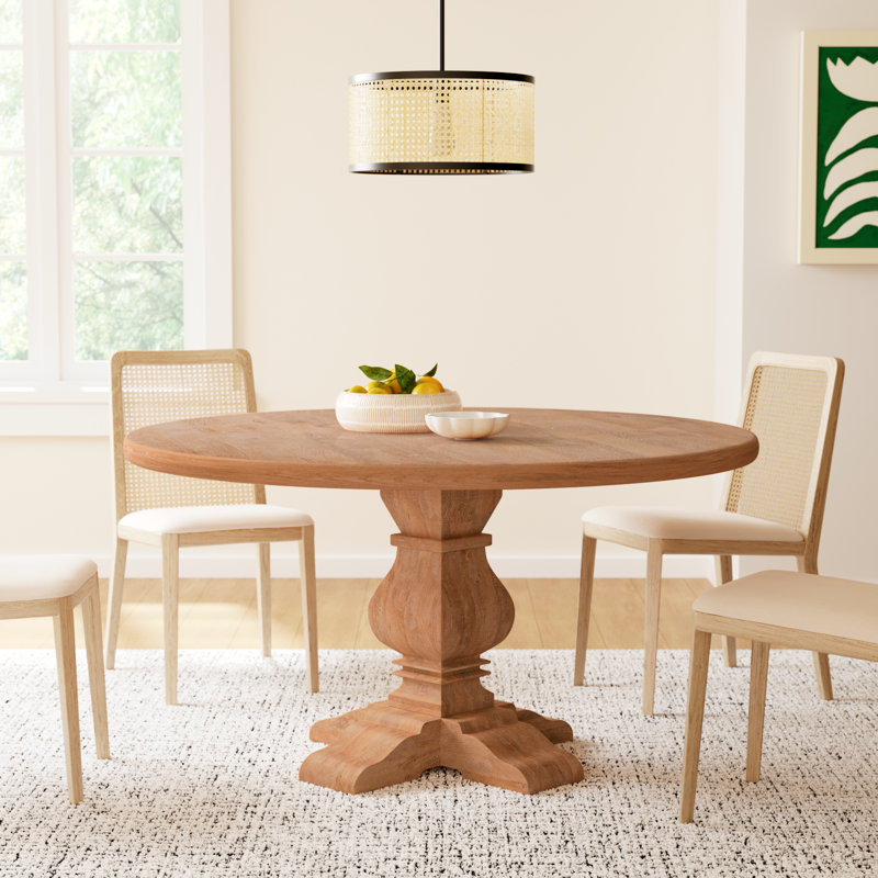Lyons Round Solid Wood Dining Table, 54" W x 54" L