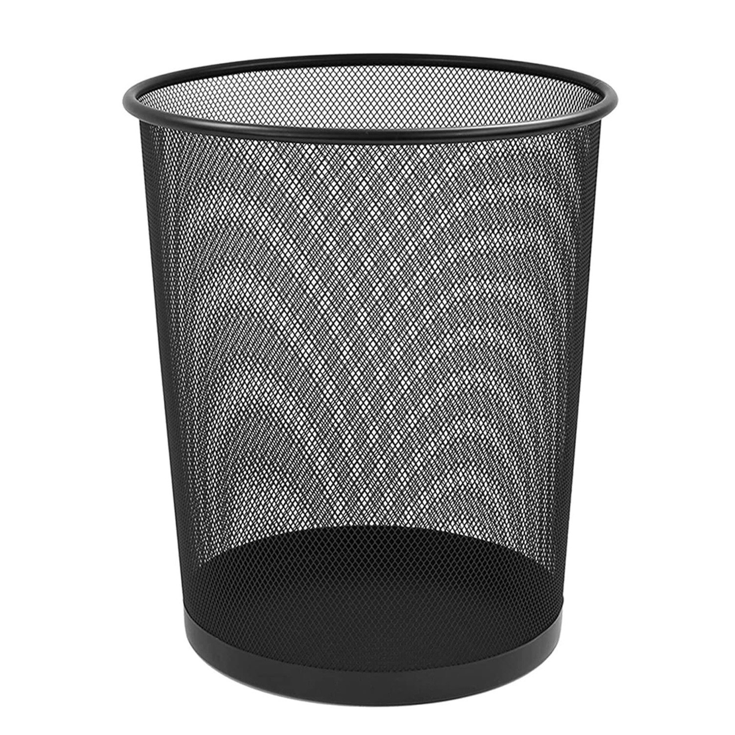Rebrilliant Kilmersdon 10L Round Mesh Bins Black Nonslip Metal Waste Paper Bin Indoor Waste Bin For Home Office | Wayfair.co.uk