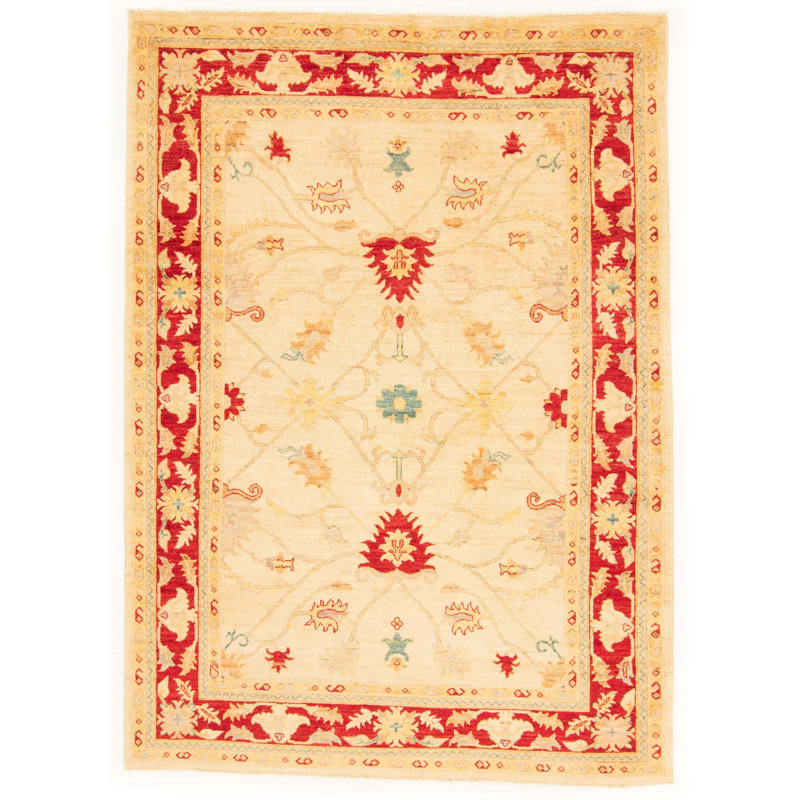 Rectangle 145 cm x 199 cm Floral Hand Woven Area Rug
