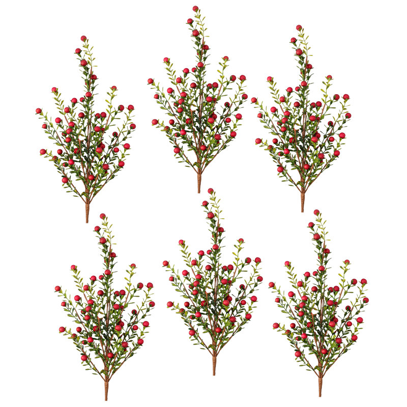 Ensemble de 6 mini feuilles de canneberge sauvage 16 po