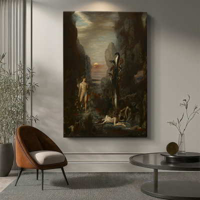 «Hercules and the Lernaean Hydra», toile tendue par Gustave Moreau