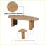 Table basse de 51 po à aspect de bois avec plateau fuselé, pieds épais et stables Assemblage facile pour le salon