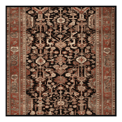 Machine Washable Persian Brown Area Rug