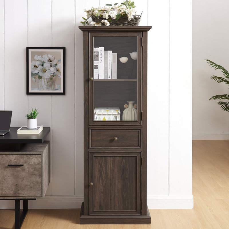 Armoire de rangement spacieuse avec porte vitrée pour bureau