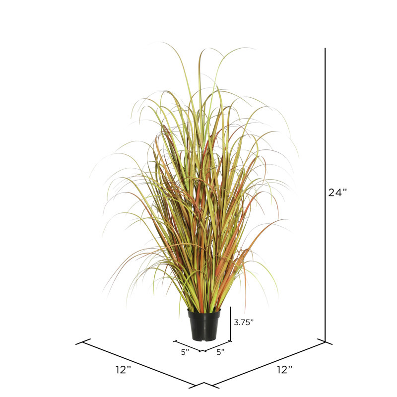PVC Artificial Mixed Grass, 24" H x 12" W x 12" D