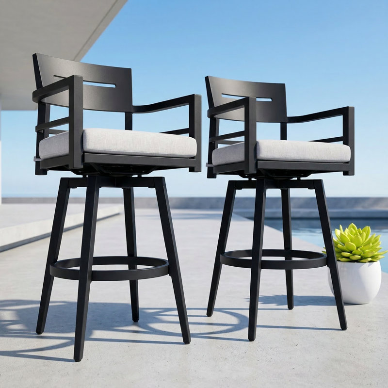 Chaises de bar pivotantes 2 pièces Modern Modern