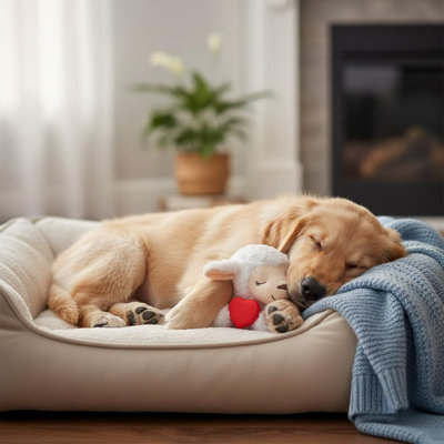 Jouet pour chien White Sheep Heartbeat Stuffed